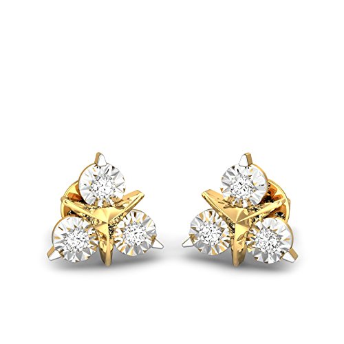 Candere By Kalyan Jewellers 18k (750) Yellow Gold and Diamond Stud Earrings for Women